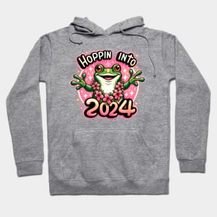 Hoppin Into 2024 Frog Hoodie